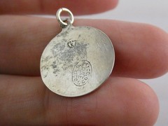 Mexican Sterling Silver Triple Mushroom Flower Pendant 925 3.1g 19mm Diameter