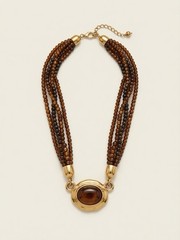 Vintage Trifari NWOT Necklace With Gold & Brown Pieces