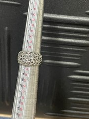 Sterling Silver Cut Out/Filigree Wide Dome Style Cocktail Ring Size 6 Vtg