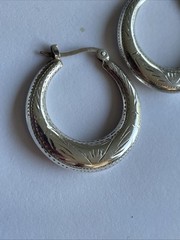 Sterling Silver Vintage Hoop Earrings 6 Grams