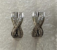 Vintage Earrings 925 silver Weight 3.51 g. Rhodium plated. Ukrainian jewelry.
