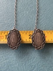 Antique 1885 VICTORIAN .925 Sterling Silver Baby Bib Chain Collar Clips RARE!