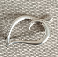 Vintage Tiffany & Co. Sterling Silver Open Leaf Brooch Pin Safety Clasp ©1989