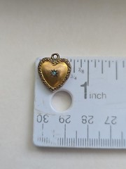 Victorian GF Puffy Heart Pendant with a small Opal Monogram Anna