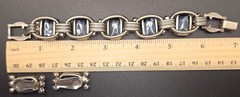 VINTAGE JULIANA (D&E) LIGHT BLUE RHINESTONE 5-LINK BRACELET & EARRINGS