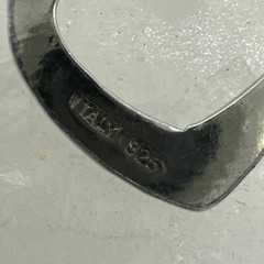 925 Sterling Silver Vintage Open Heart Slide Italy Pendant .54g .5” (AT1124-44)
