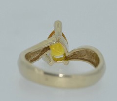 14K Natural 1 Carat Yellow Sapphire & Diamond Ring