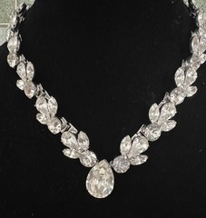 FABULOUS BRIGHT CRYSTALS RHINESTONES NECKLACE BY DESIGNER MARIE FERRA GORGEOUS