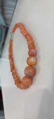 Vintage Peachy Orange Agate Necklace Beautiful Color Variations EUC