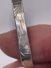 Vintage Sterling Octagon Bracelet IBB Signed Etched Safety Chain
