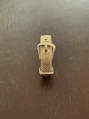 Vtg Gold Tone FLEXIBLE Mesh 3 Hole Adjustable BELT BUCKLE RING Japan RETRO MCM