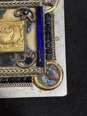 ❗️VINTAGE STUNNING HANDMADE Ayala Bar Mosaic Blue Turquoise Silver Brooch SIGNED