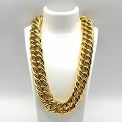 Vintage Anne Klein 24 Inch Heavy Chunky Gold Tone Curb Chain Statement Necklace