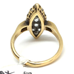 Vintage 18k Yellow Gold Cluster Cocktail 0.60CT Old Miner Diamond Ring Estate