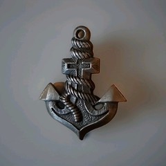 Vintage Anchor Sweet Heart Pin Zinc Alloy Nautical Navy Brooch