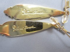 Vtg LAUREL BURCH 2″ Cloisonne Red Enamel Teardrop Dangling Hook Earrings 195c