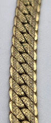 Vintage Gold Tone Diamond Cut Flat Curb Cuban Chain Necklace 24 In 6.1mm