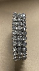 Vintage Silver Tone Rhinestone, Stretchable Bracelet-Made in Japan UNIQUE