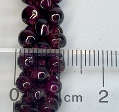 Vintage Indian Hand Woven Garnet Bead Rope Necklace Adjustable Length Knot 38gr
