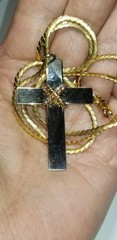 Reversible Vintage Gold Tone Cross & 24″ Chain
