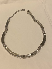 Givenchy Silver Plated Metal Necklace Chain Vintage 1980s Signed Collar
