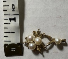English 9ct Gold Pearl Lavalier Pendant 375 Edwardian Art Deco Style