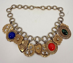 VTG JULIANA D&E Dangling Charm Necklace Pierced Earring Set Ref # 23 Book Pieces