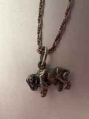 Vintage Silver Buffalo Necklace