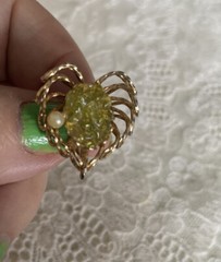 Vintage Gold Tone Clip On Earrings Jewelry JMS-53