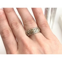 Rope Framed Spinner Straight Banded 925 Sterling Silver Vintage Ring – sz 6.5