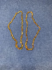 Genuine Baltic Amber Bead Necklace • Polished Honey Amber Nuggets