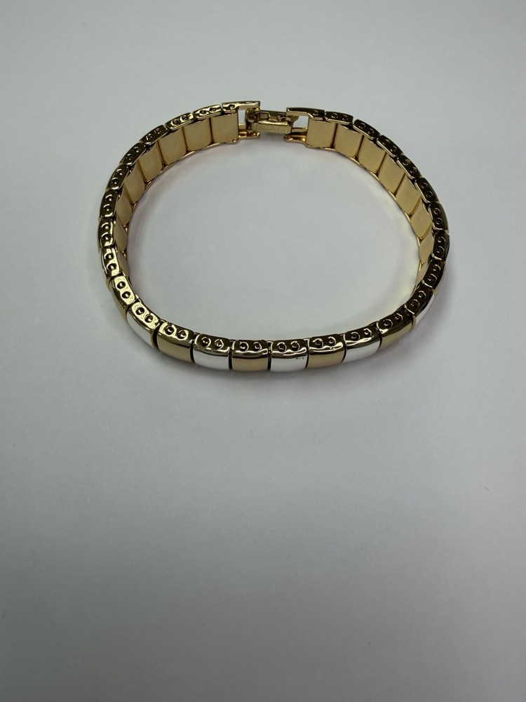 Vintage Napier Two Tone Link Bracelet 1990s 2000s New Old Stock NOS Tag 7.25″