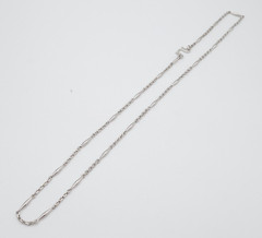 Art Deco Pt950 Platinum Solid Bar Link Chain Necklace 22.5″ inch Chinese