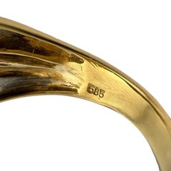 Vintage 14k Yellow Gold 0.60ctw Baguette Diamond Crossover Design Ring 5.4g