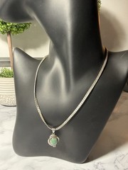 Vintage 10K 14K Gold Jade Diamond Pendant Necklace Estate Lot#1752