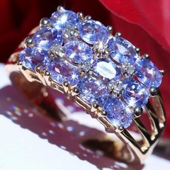 10k yellow gold ring 1.79ct treated tanzanite diamond size 7 vintage 3.6gr