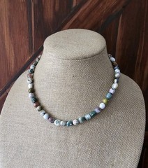 Ocean Jasper Beaded Necklace 16/18″ Polished Beads Smooth 6/10mm Multi Color Sz