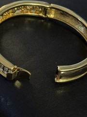 Nolan Miller Bracelet Rhinestones Gold Tone 2.25” Inner Diameter Vintage