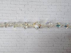 Vintage AB Aurora Borealis Crystal Bicone Bead Choker Necklace Jewelry