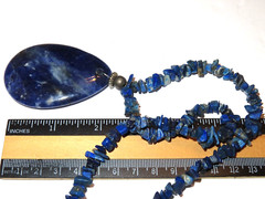 Lapis Lazuli Gemstone Chip & Drop Boho Necklace 18 inch 74grams