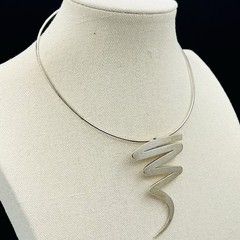 Vintage Mexico TM-248 925 Sterling Modernist Brooch Pendant Necklace Convertible
