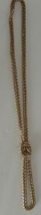Vintage Gold Tone Rope Chain Knotted Lariat Necklace 13″ ++