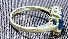 Vintage SA 10K Yellow Gold Blue Stone Ring – Size 5 – 2.33g