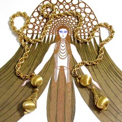 Vtg MONET “Bolero” 1961 30″ Rope Chain Lariat Necklace Runway Book Piece GP Exc