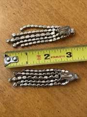 Vintage Huge Prong Set Rhinestones Chandelier Dangle Drop Clip On Earrings