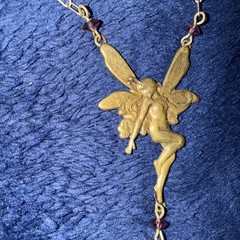 Kingston NY Necklace Nymph Fairy With Wings Plus One Earrings 20” Free Earring