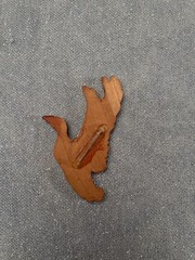 Vintage 40s Carved Wooden Duck Brooch 1940s Retro Bird Cute Boho Rockabilly Pin