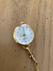 Vintage Bucherer Swiss 17-Jewel Pendant Watch, Manual Wind, Original Box & Paper