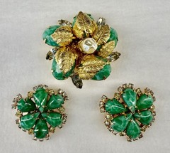 Vintage Signed Hobe 1965 Brooch And Earrings