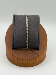 VTG Napier Two-Tone Twisted Snake Chain & Bead Bracelet – 7”